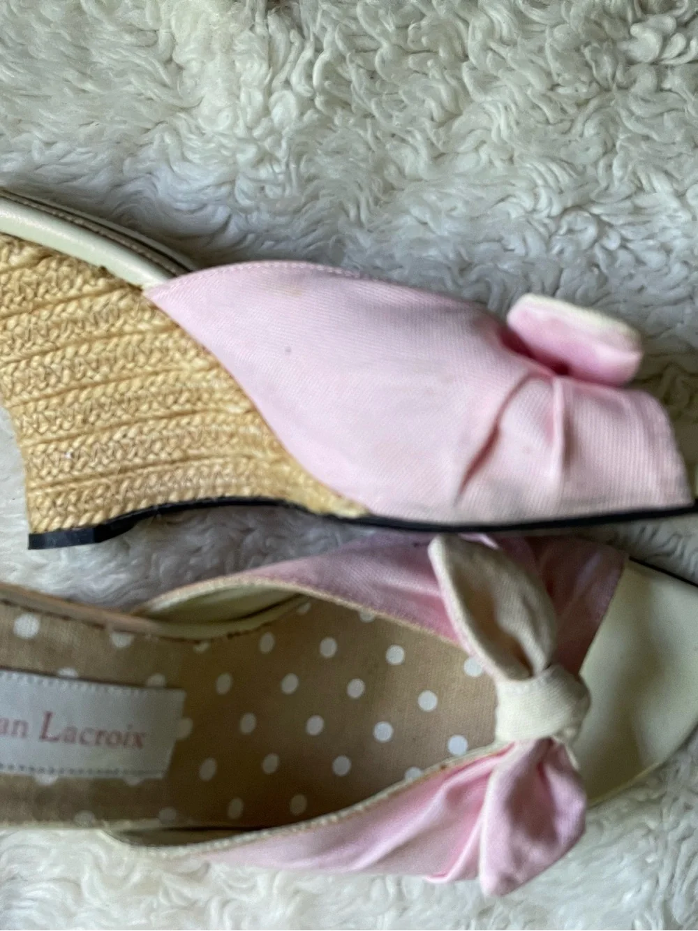 Christian Lacroix Raffia Platform Wedges Sz 37/ 7 EUC! $498 - Picture 4 of 5